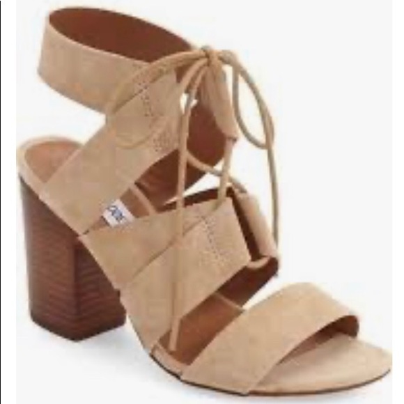 Steve Madden Shoes - Steve Madden Lace up Heeled Sandals Nude